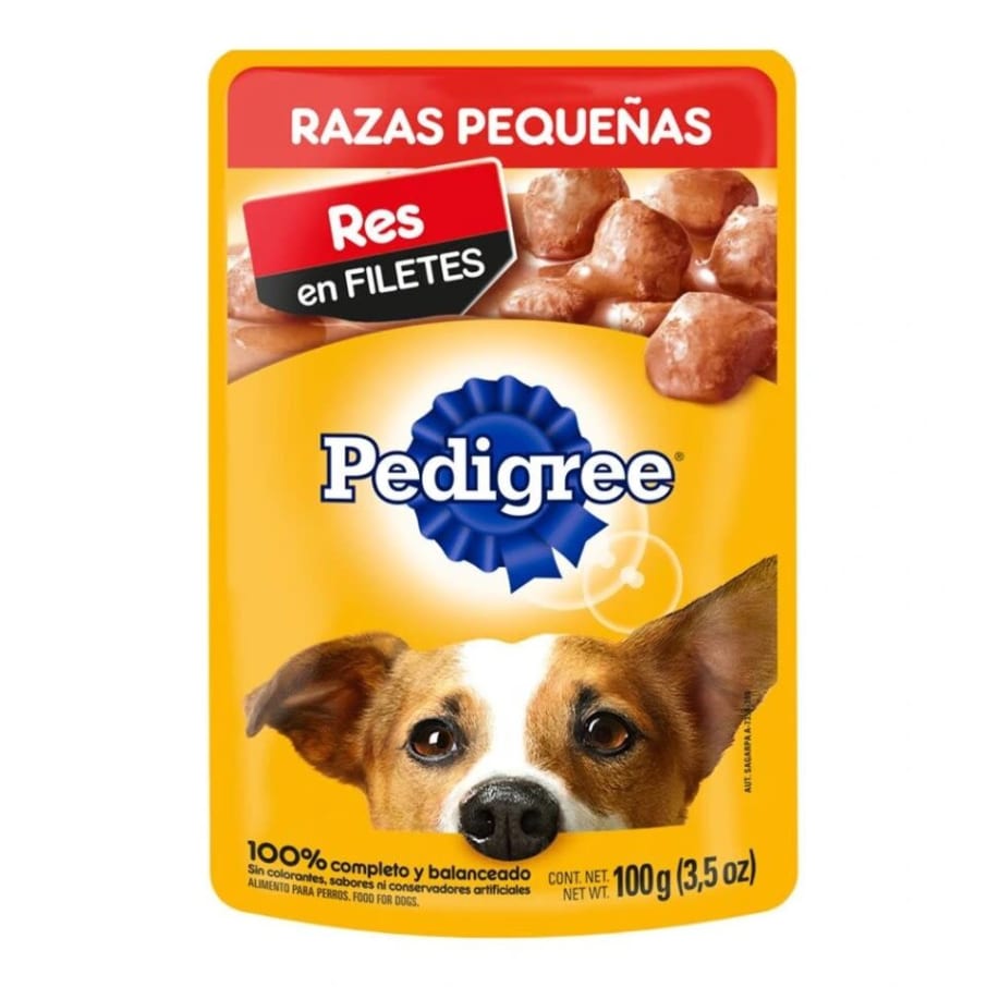 Alimento Para Perro Pedigree Razas Pequeñas Res en Filetes 100 g