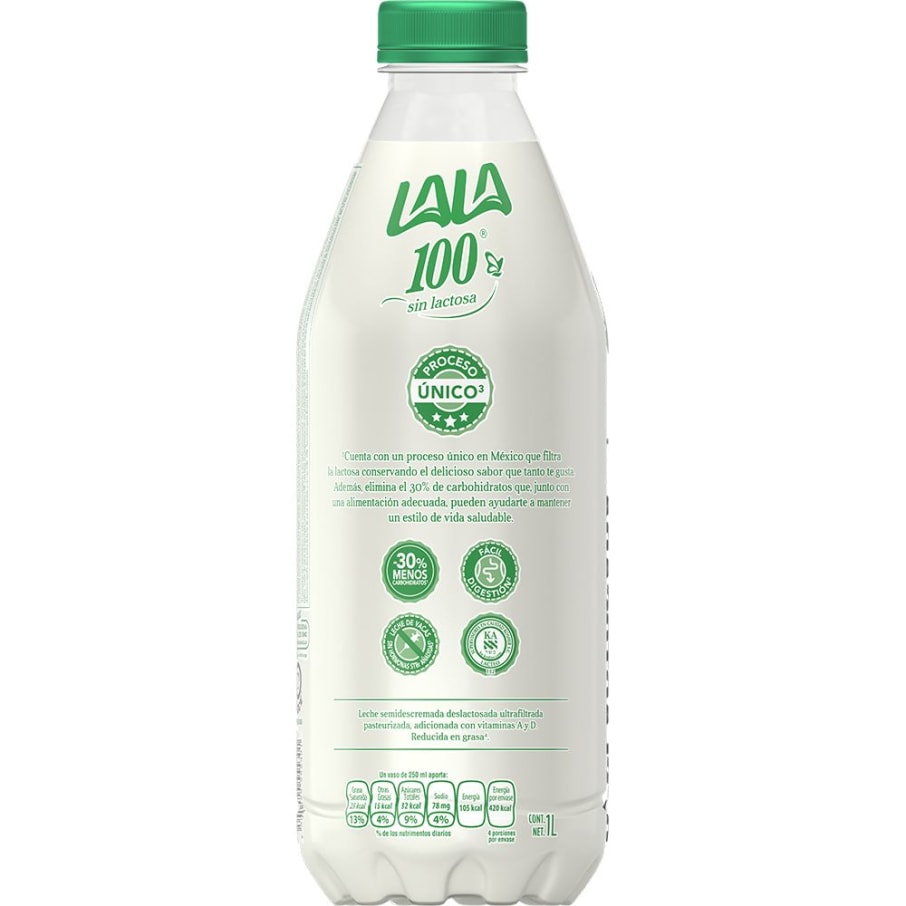 Leche Entera Lala 100 Sin Lactosa 1 L