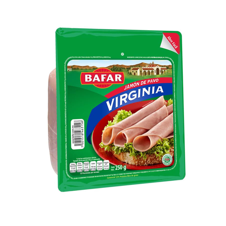 Jamón de Pavo Bafar Virginia 250 g