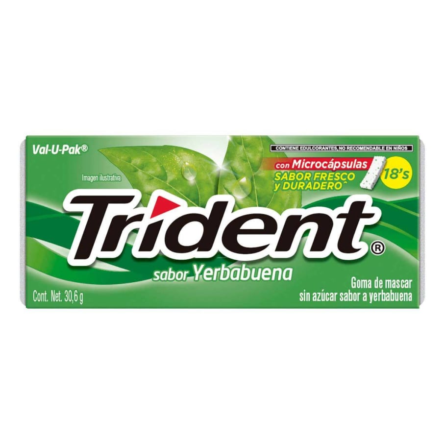 Chicles Trident Tibra Evup 18 S Yerbabuena