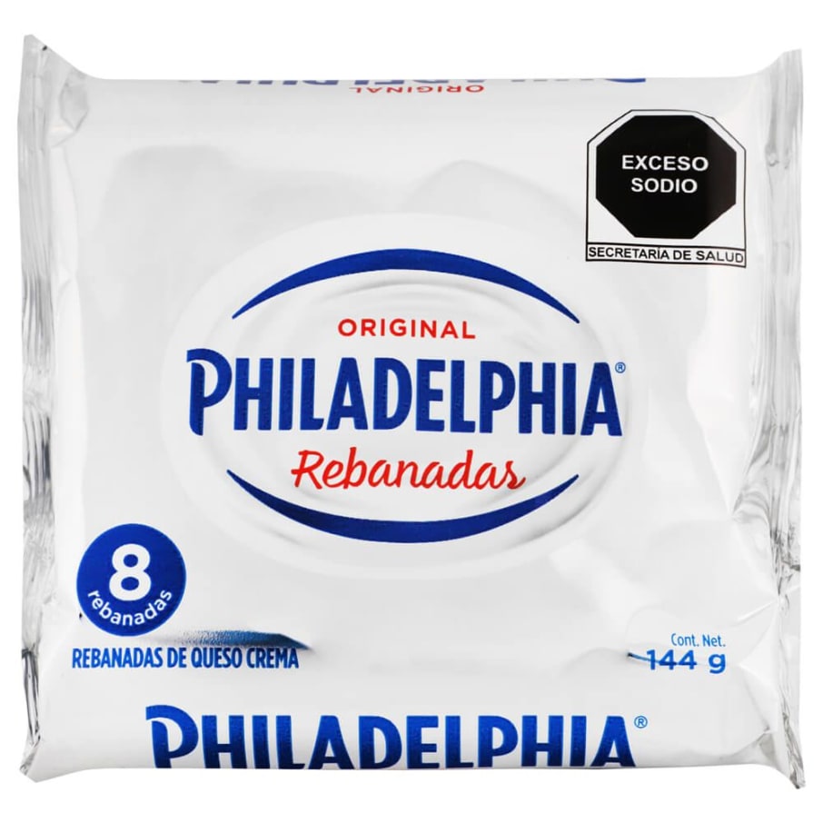 Queso Crema Philadelphia Original 8 Rebanadas Cremosas 144 g