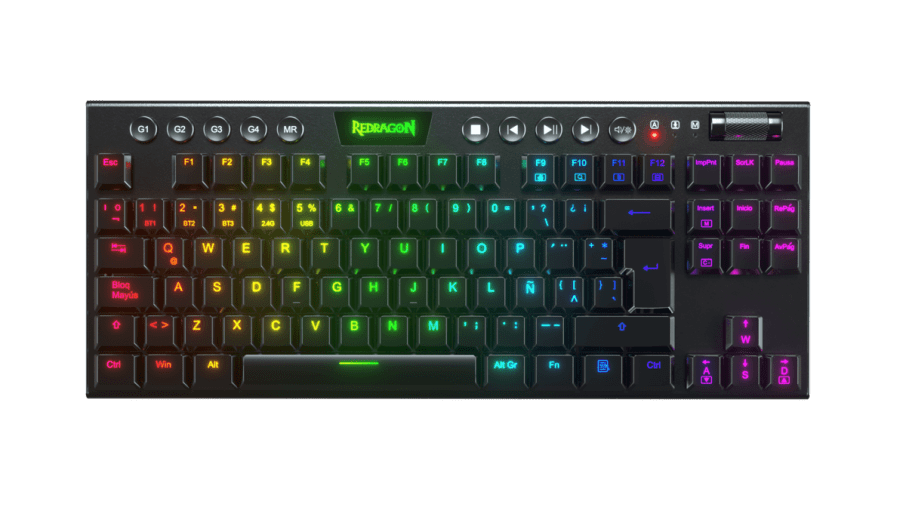 Teclado Mecánico Redragon HORUS TKL K622-RGB-SP BLACK Cableado