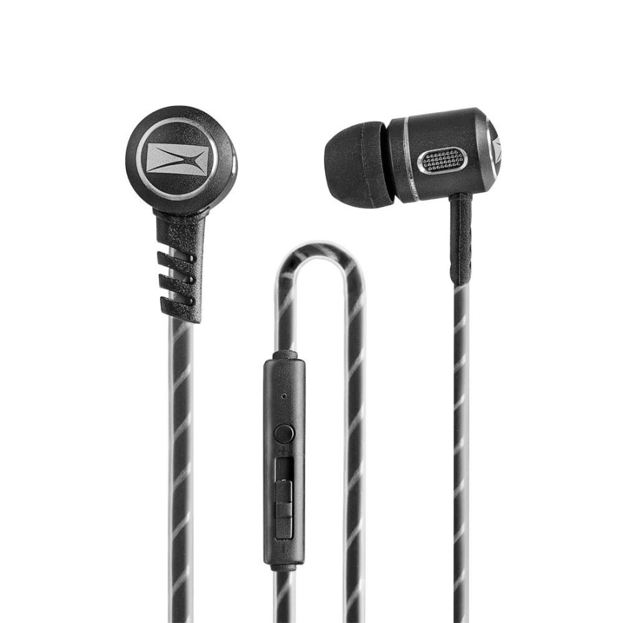 Altec IN EAR METAL EARPHONE W/MIC BLACK MZX147-BLK