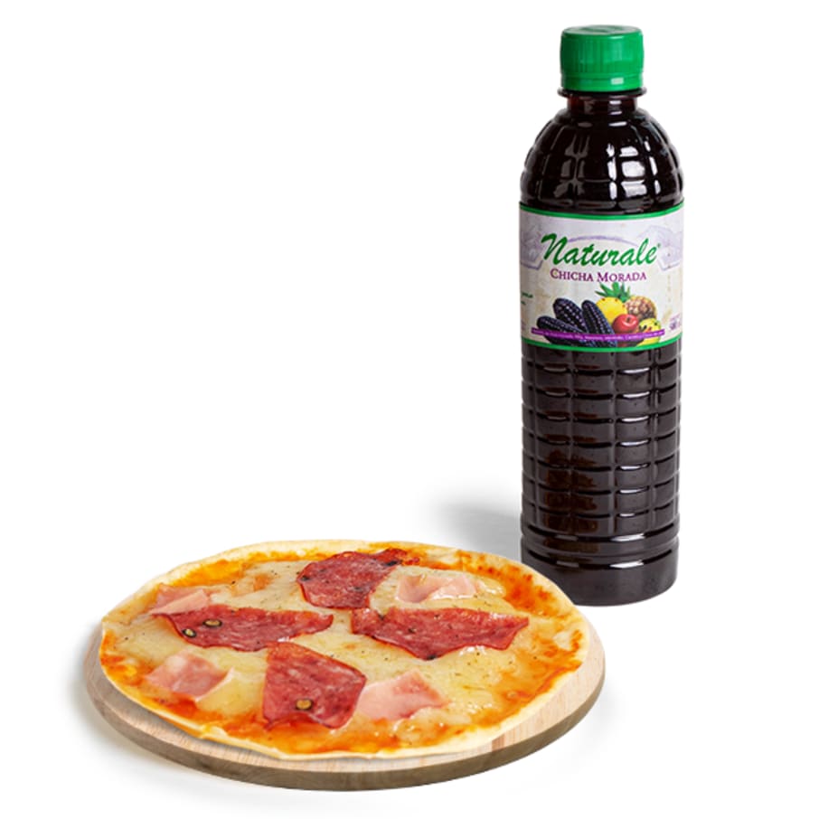 Pack: Pizzeta de jamón y salame + Chicha personal