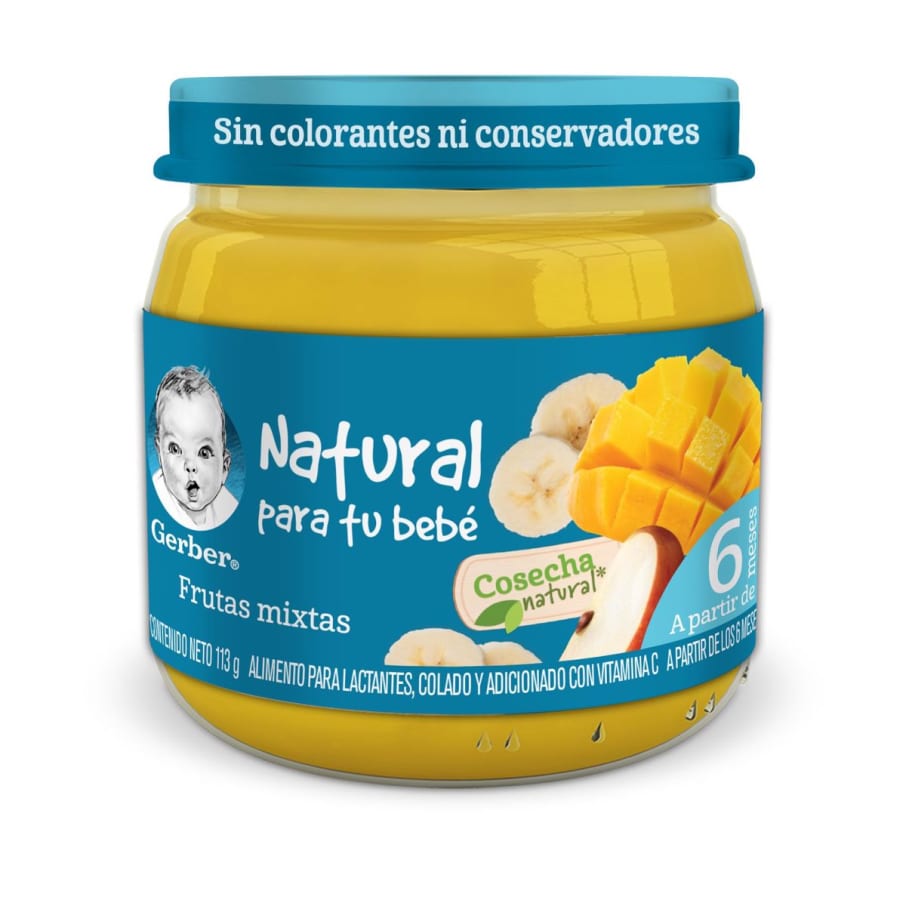 Papilla Gerber Cosecha Natural Etapa 2 Frutas Mixtas 113g