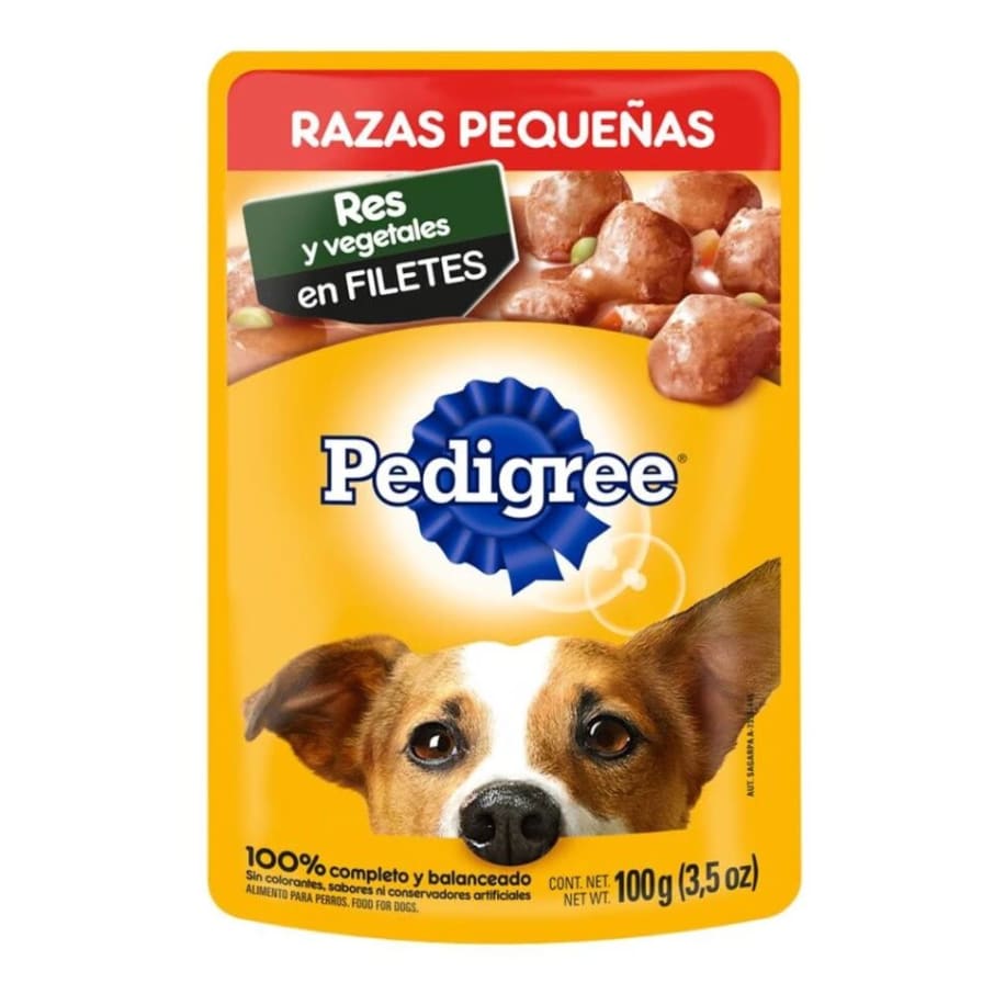 Alimento Para Perro Pedigree Res y Vegetales Razas Peq 100 g