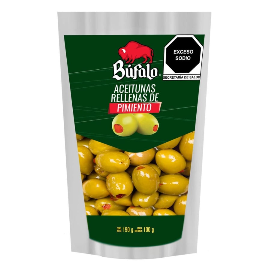 Aceitunas Búfalo Rellenas de Pimiento 190g