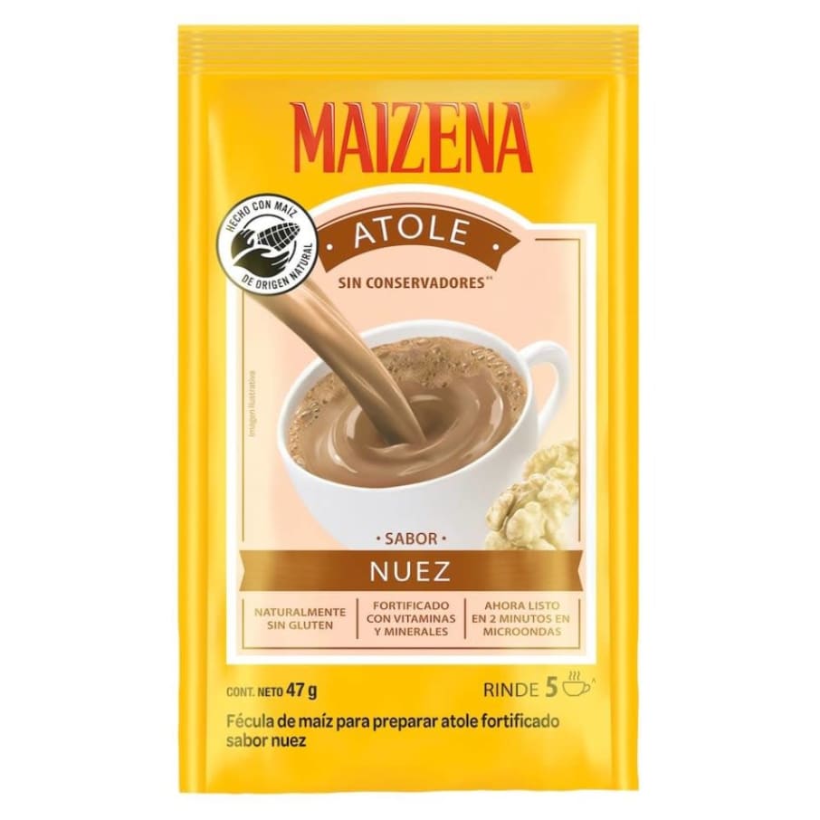 Fécula de Maíz Maizena Para Atole Sabor Nuez  47 g