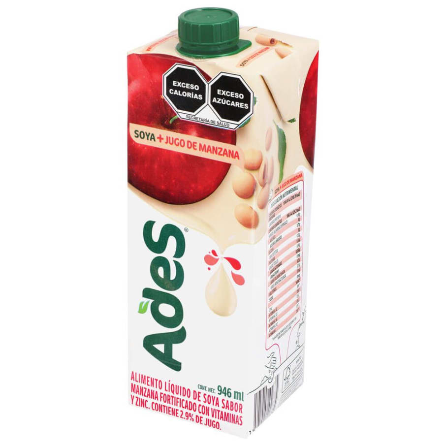 Bebida de soya con jugo de manzana Ades 946ml