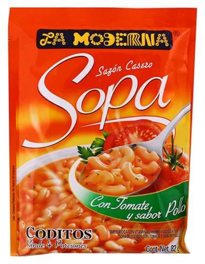 Sopa Instantánea La Moderna Coditos Con Tomate Sabor Pollo 90 g