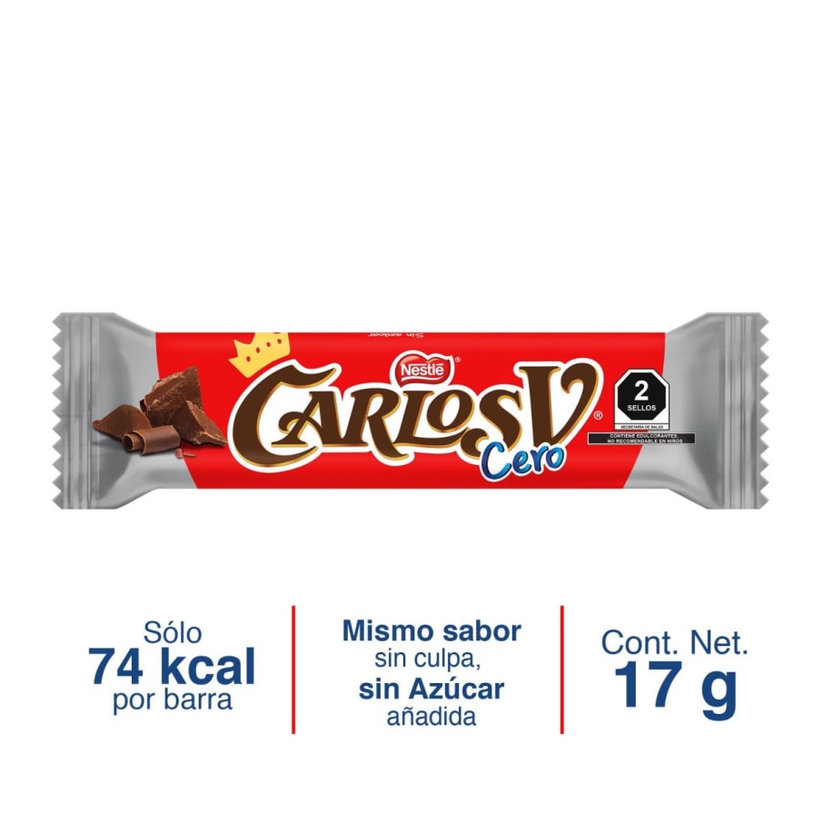 Chocolate con Leche Carlos V Cero sin Azúcar* 17g