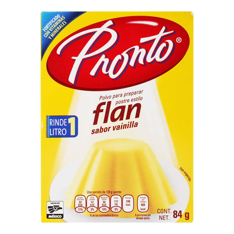 Flan Pronto en Polvo Sabor Vainilla 84 g