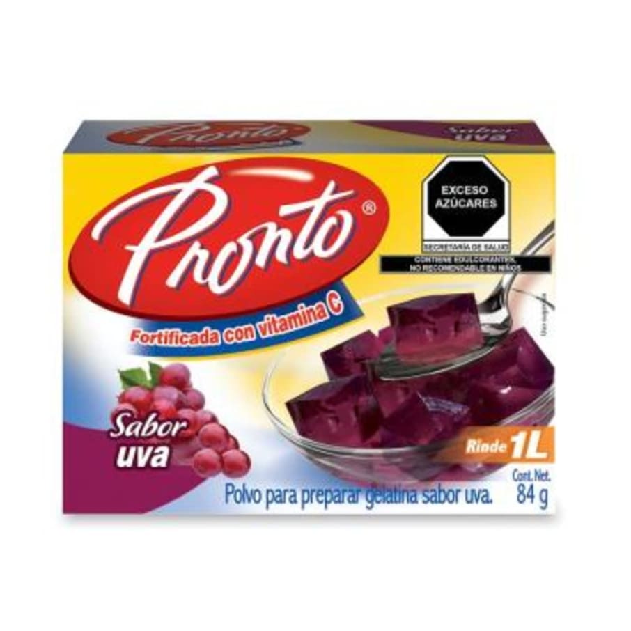 Gelatina de Agua en Polvo Pronto Sabor Uva 84 g