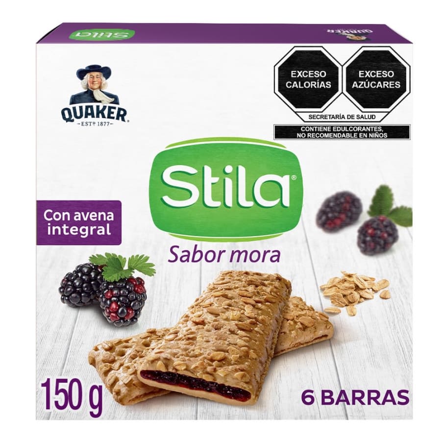 Barras Quaker Stila Con Mora  25 g x 6