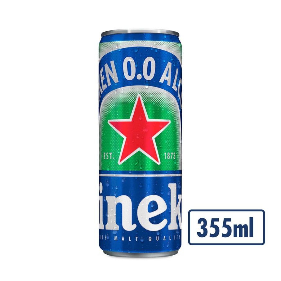 Cerveza Heineken 00  Lata 355 Ml