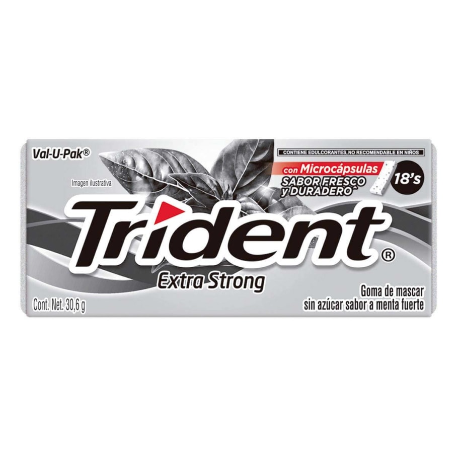 Chicles Trident Menta Fuerte 30.6G