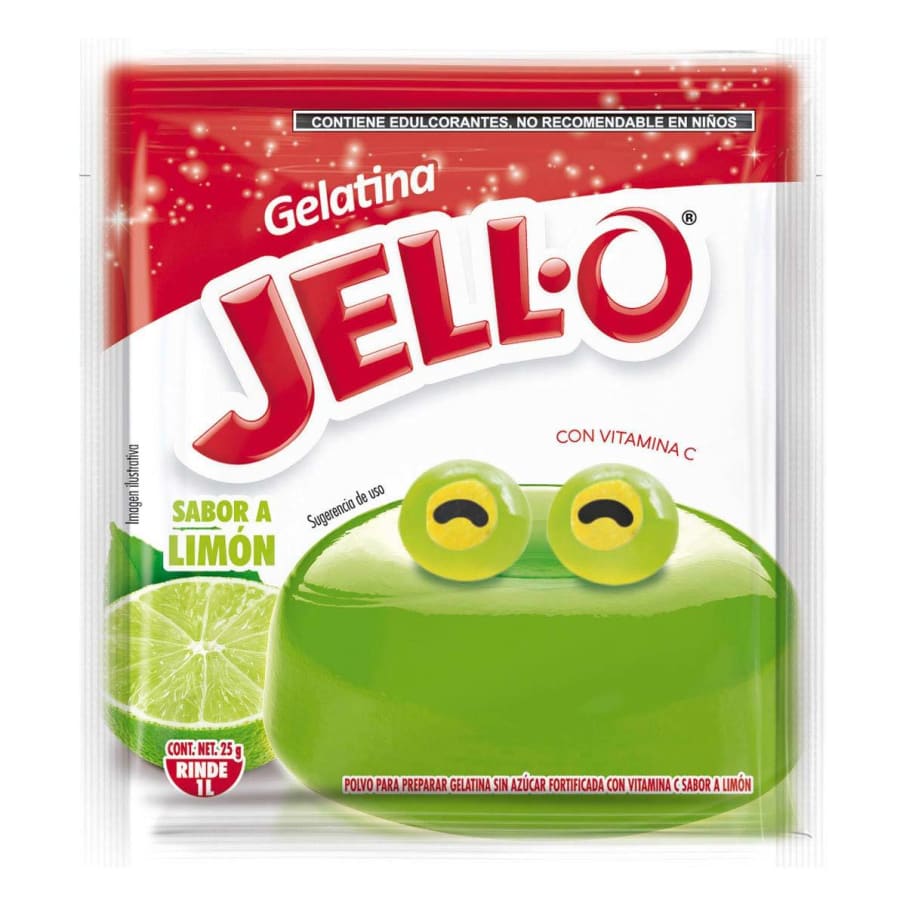 Gelatina de Agua Jello-O Sabor Limón en Polvo 25 g