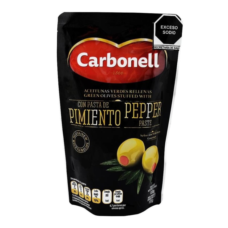 Aceitunas Verdes Carbonell Rellenas de Pimiento 180 g