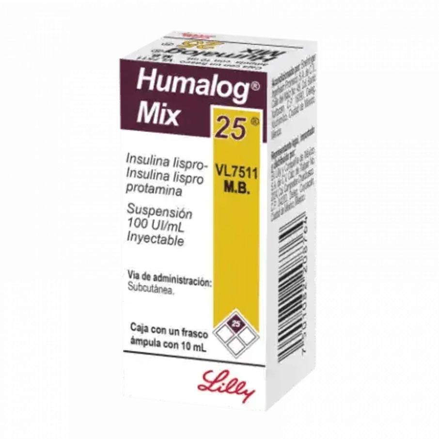 HUMALOG MIX 25 100 UI FRASCO ÁMPULA 10 ML. Insulina lispro, Insulina