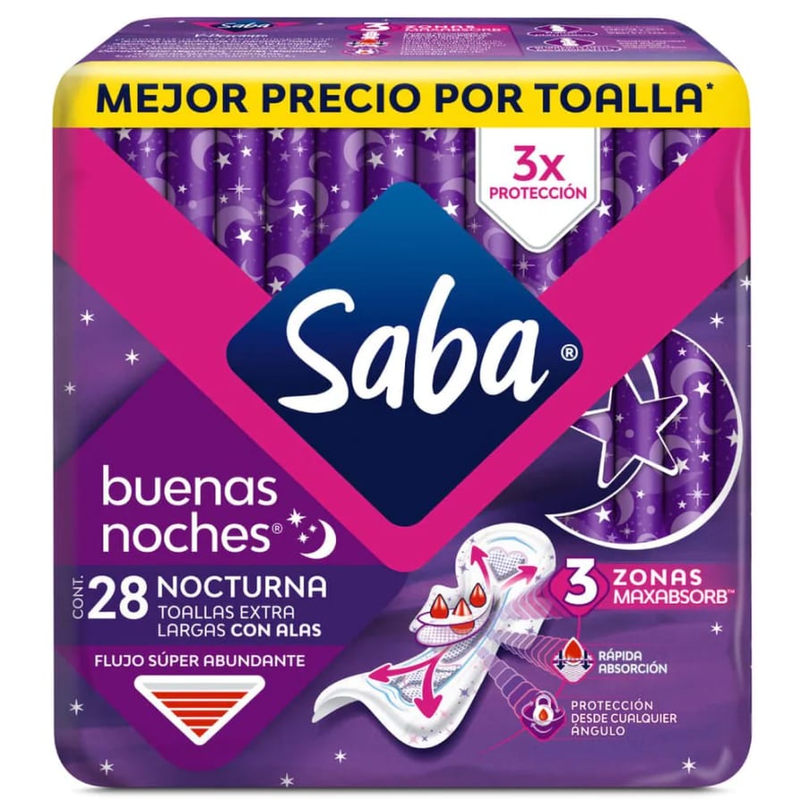 Toalla Sanit. Saba Buenas Noches C/Alas C/28Pza