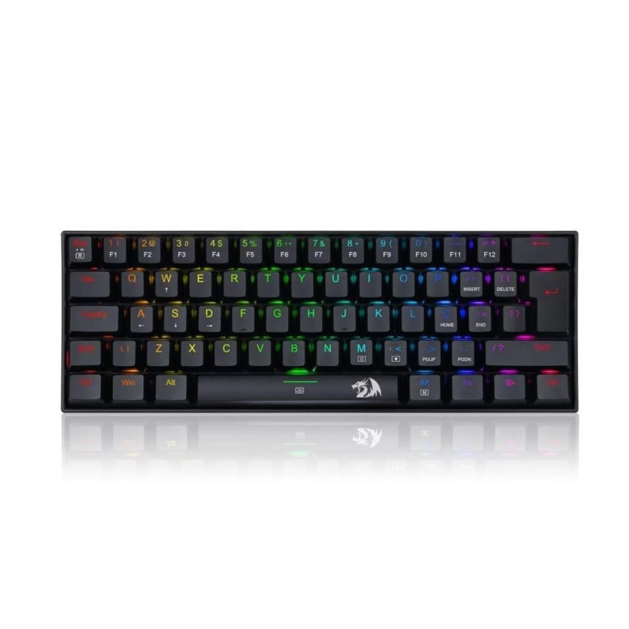 Teclado Mecánico Gamer Redragon 60% DRAGONBORN Spanish K630RGB BLACK RED SWITCH