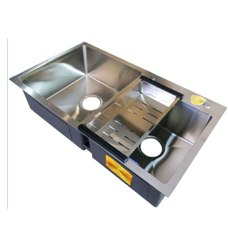 PT FREGAD 80X45 2P 0E 7MM SOB INOX C/DESAG+REB