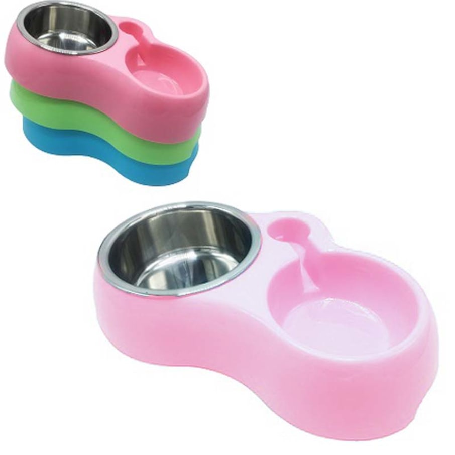 PLATO P/PERRO ROSADO PEQ SIN BOTELLA C/BEBEDER