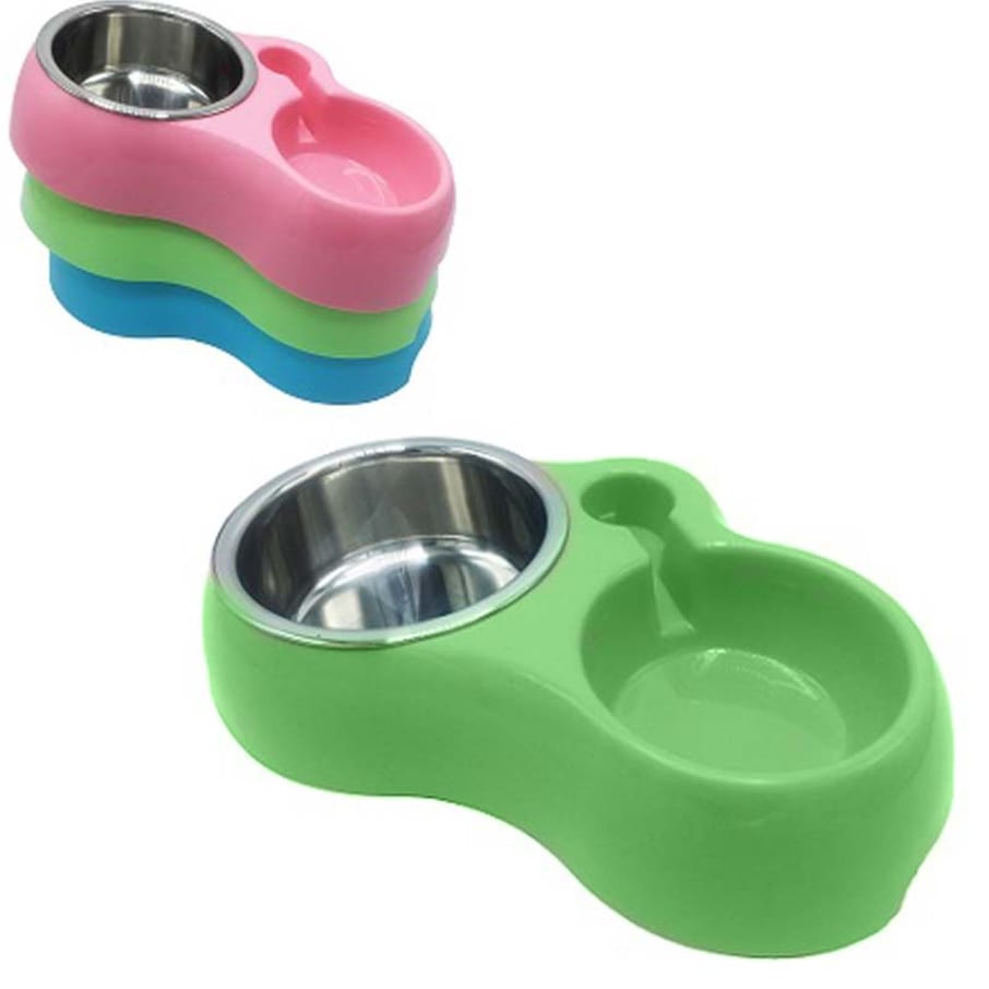 *OF PLATO P/PERRO VERDE PEQ SIN BOTELLA C/BEBEDER