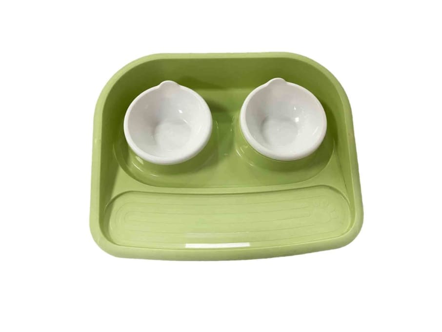 *OF PLATO P/PERRO VERDE PEQ X2 RED C/BASE BANDEJA