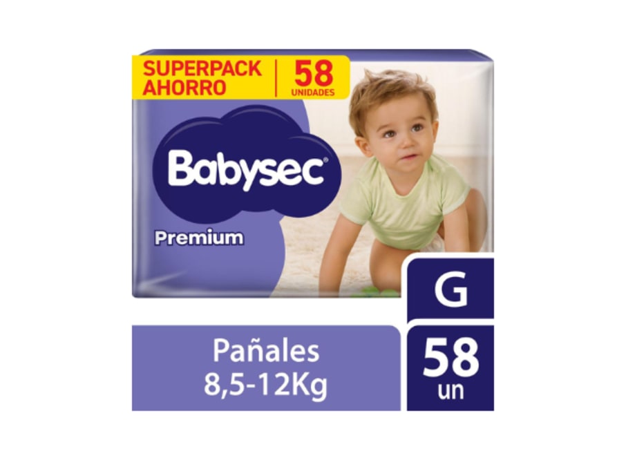 BABYSEC PAÑAL PREMIUM G X 58 PAQUETE