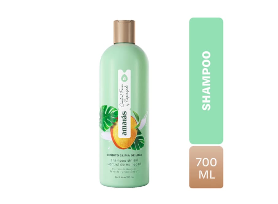 AMARAS SHAMPOO CONTROL FRIZZ Y ESPONJADO X 700 ML(BENDITO CLIMA DE LIMA)       