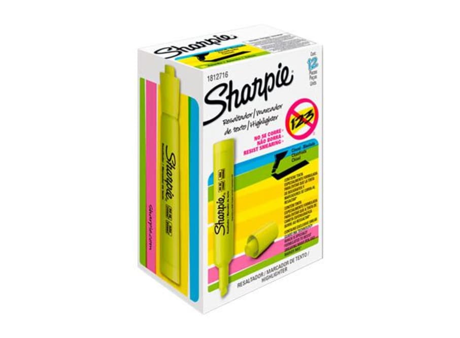 RESALTADOR SHARPIE TANK AMARILLO CAJA X 12
