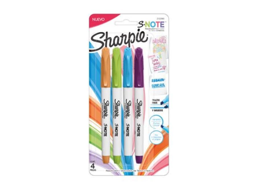 RESALTADOR SHARPIE NOTE COL. INTENSOS EN BLISTER X 4
