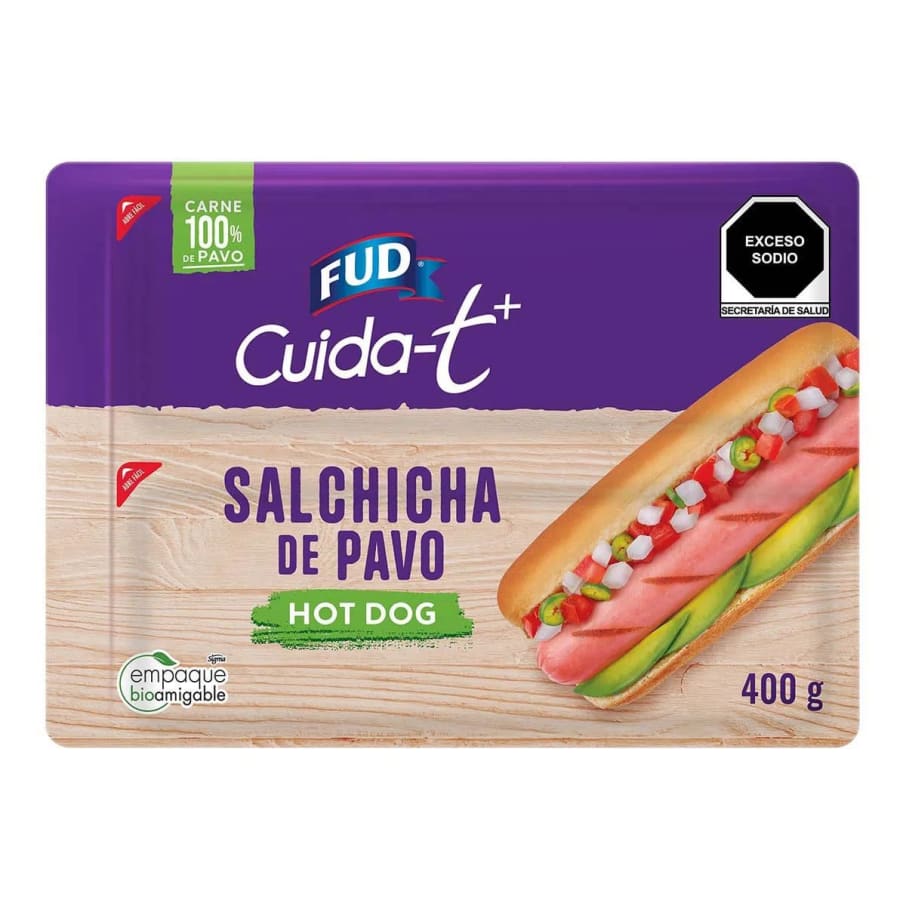 Salchicha De Pavo Hot Dog Fud Cuida-T 400Gr