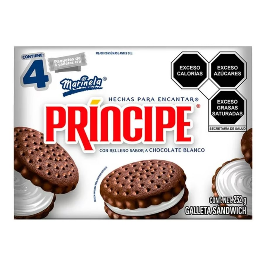 Galletas Principe Choc Blanco 252 Gr Marinela 4P