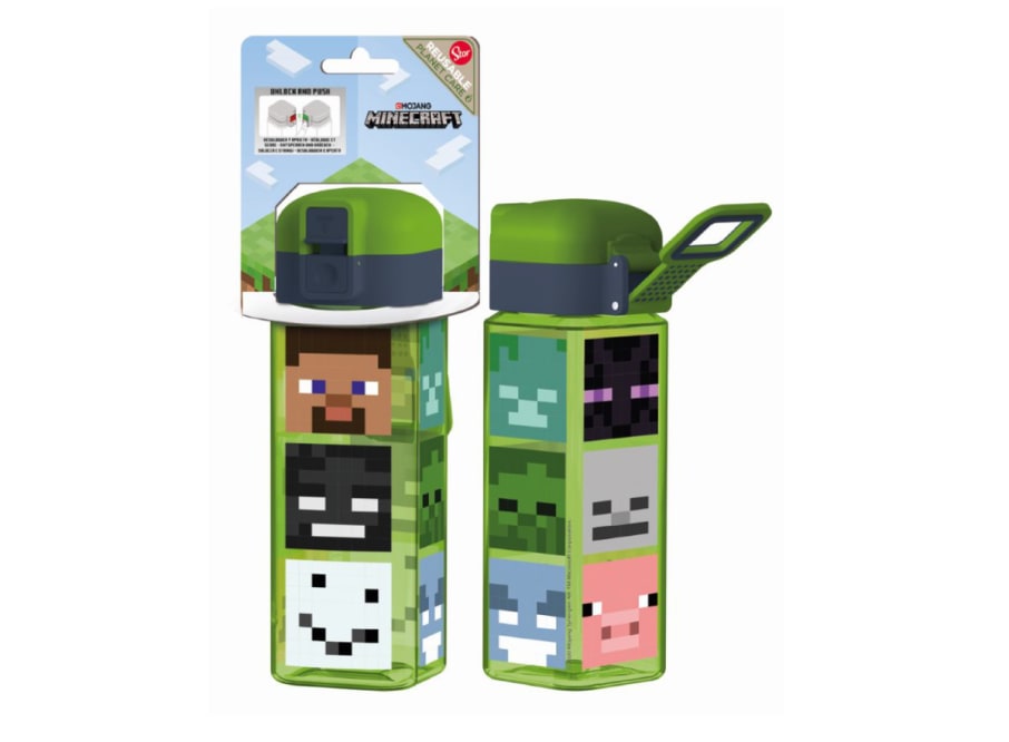 BOTELLA ROBOT POP UP SAFETY LOCK 550 ML MINECRAFT