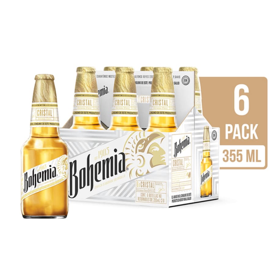 Cerveza Bohemia Cristal Six Botella Nr 355 Ml.