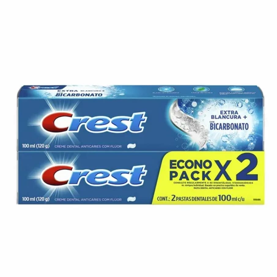 Pasta Dental Crest Extra Blancura Econopack 2 X 100Ml