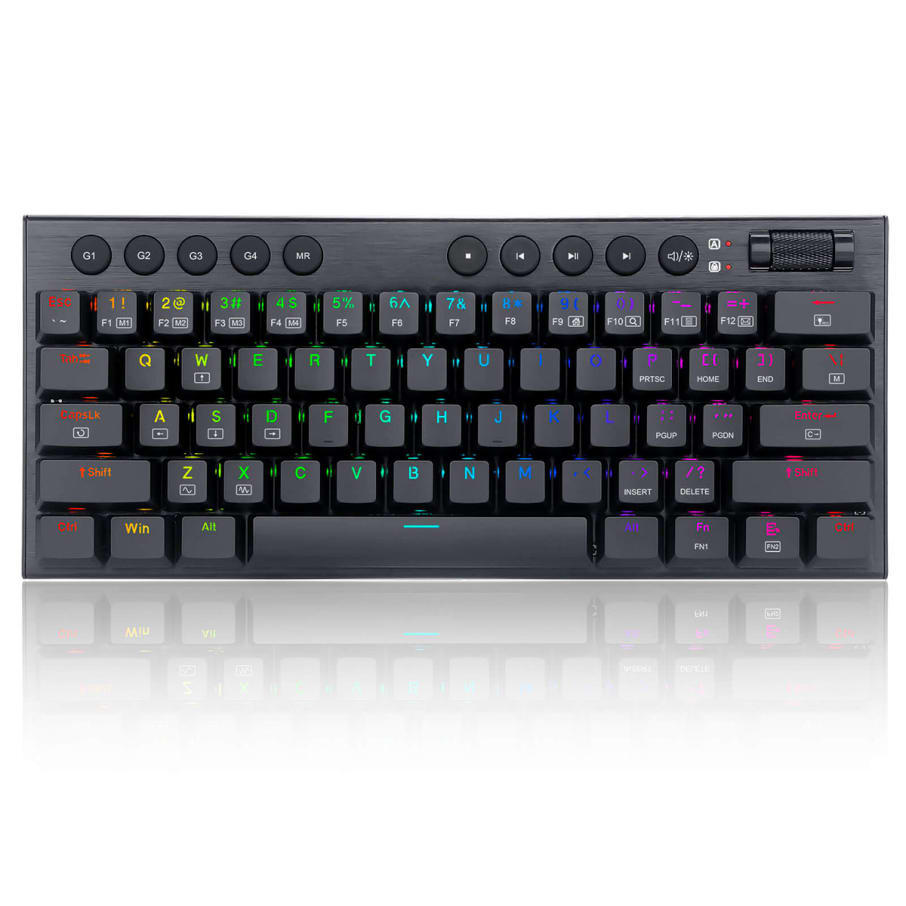 Teclados Redragon HORUS 60% BLACK Wireless. English K632-PRO-RGB RED SWITCH