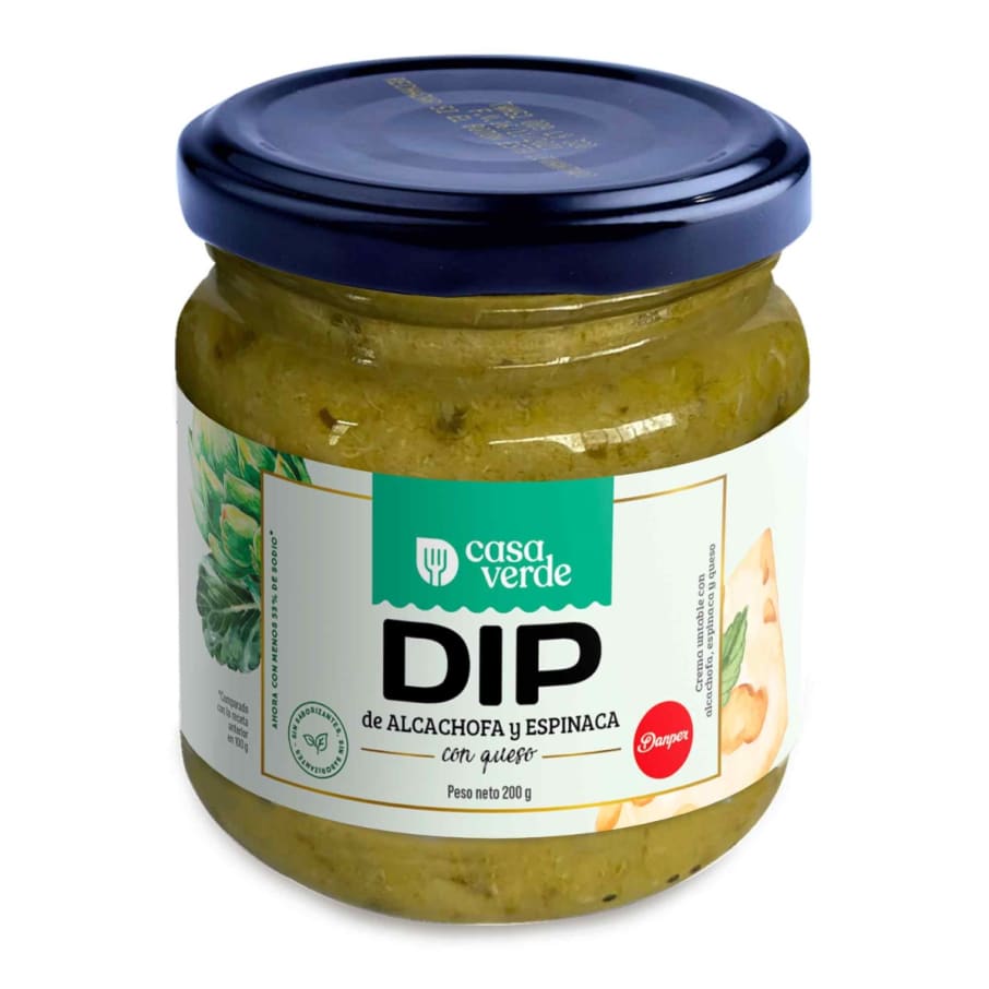 CASA VERDE DIP ALCACH ESPIN C/QUESO 200GR