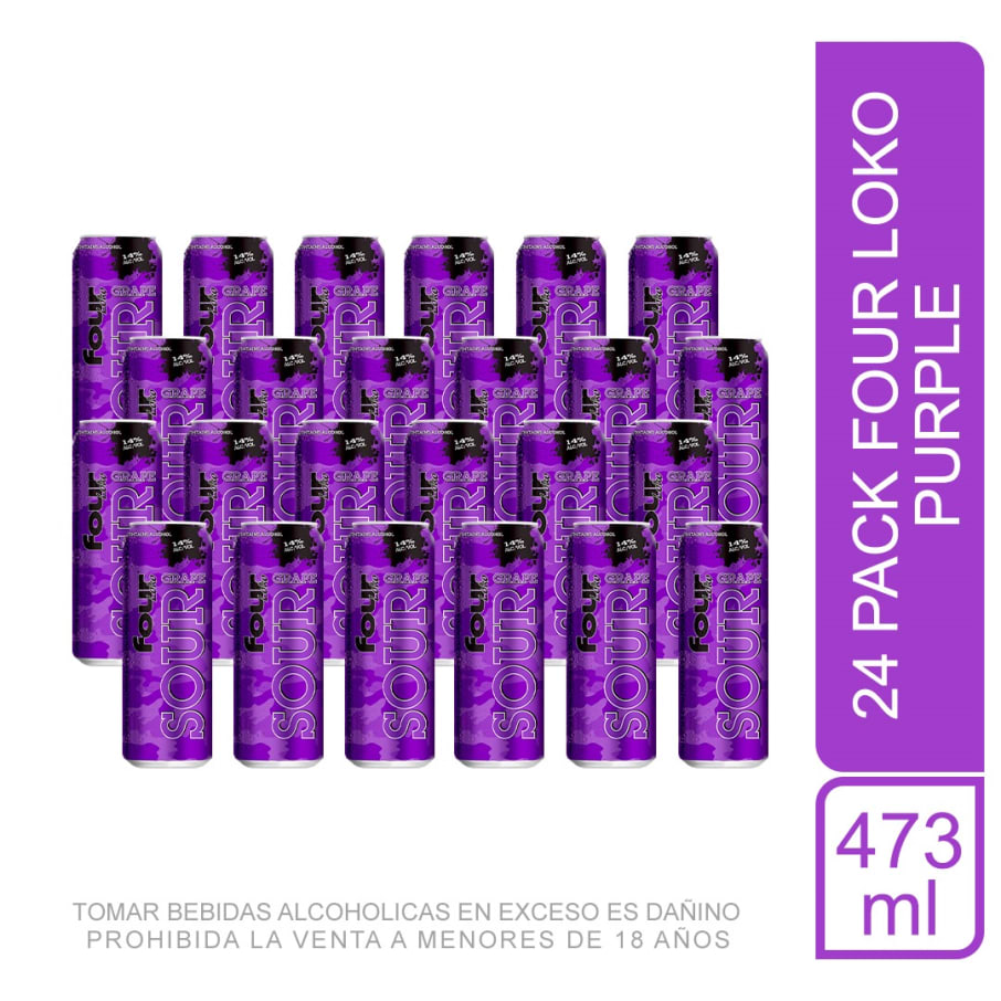 Pack 24 Four Loko Purple 473 ml