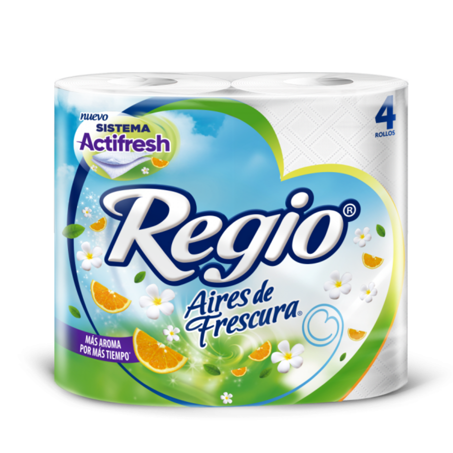 Papel Higienico Regio Aires De Frescura 300 Hd 4 Pz