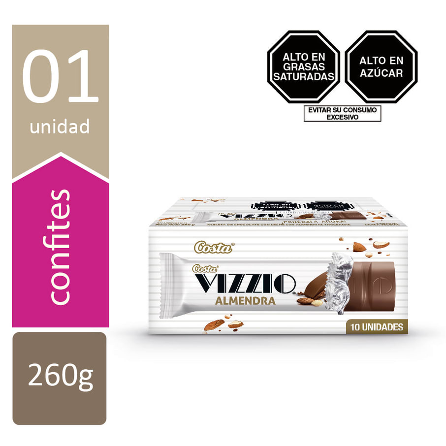 VIZZIO TABLETA ALMENDRA 260GR