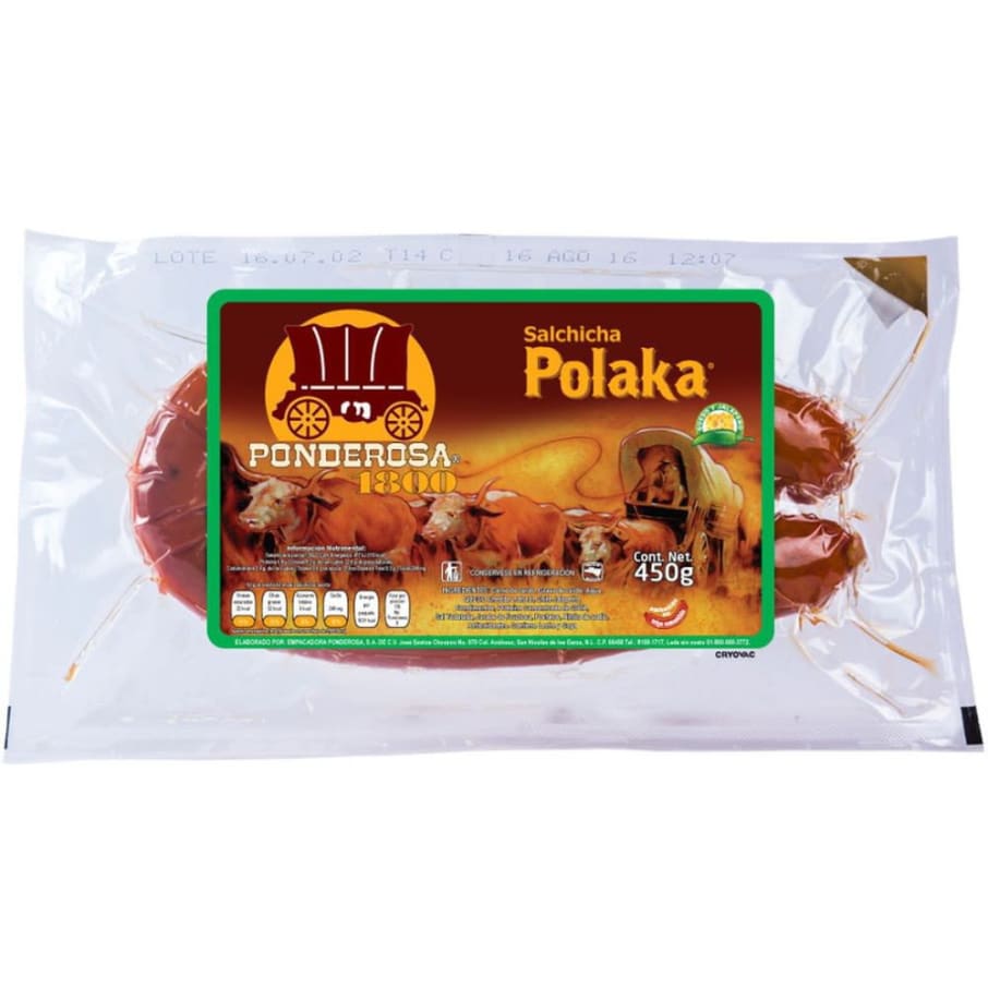 Salchicha Polaka Qso Jalapeño Ponderosa 450Gr