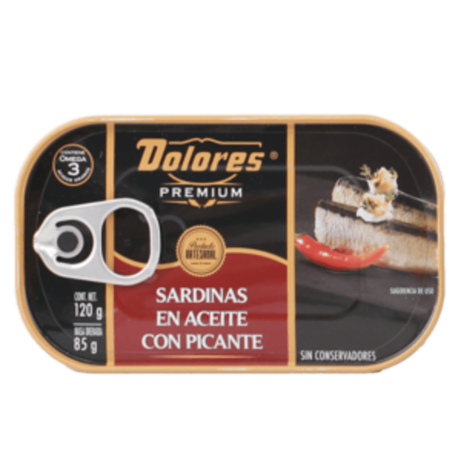 Sardina Dolores Premium En Aceite Con Picante 120 Gr