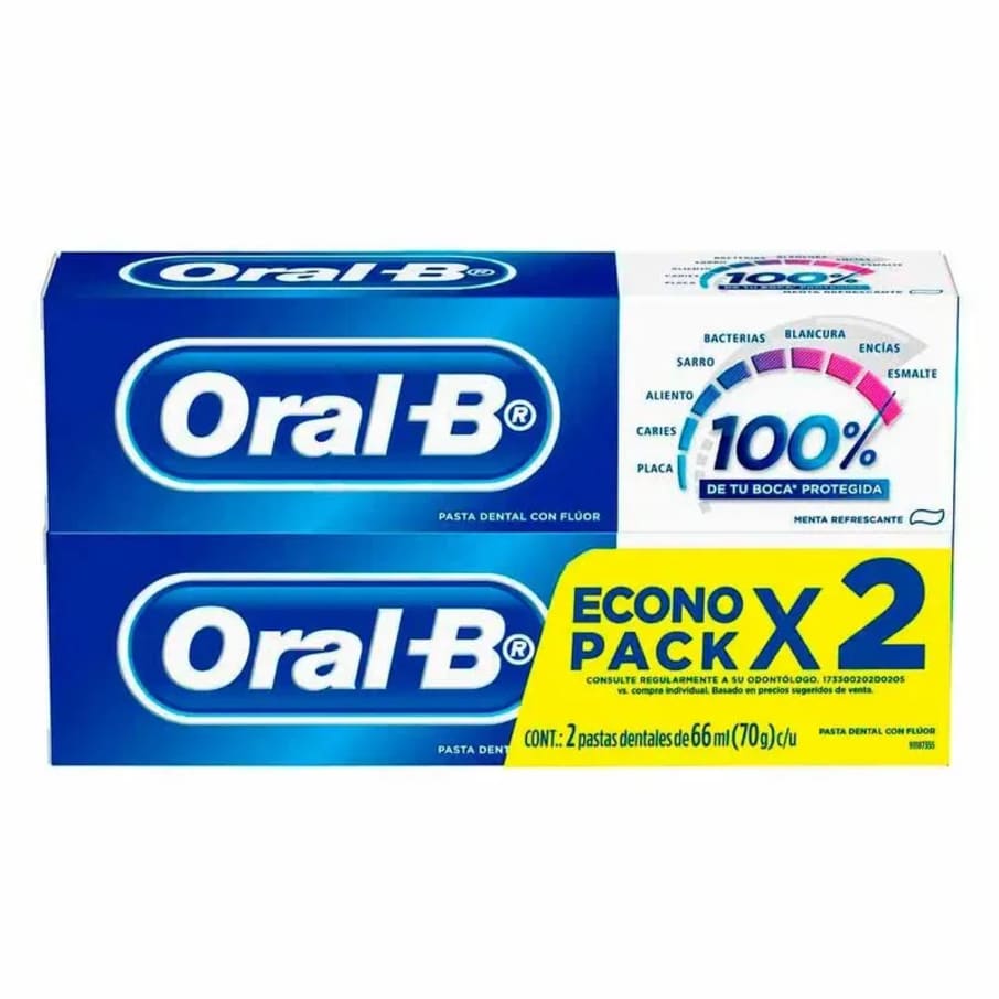 Pasta Dental Oral-B 100% Econopack 2 X 66Ml