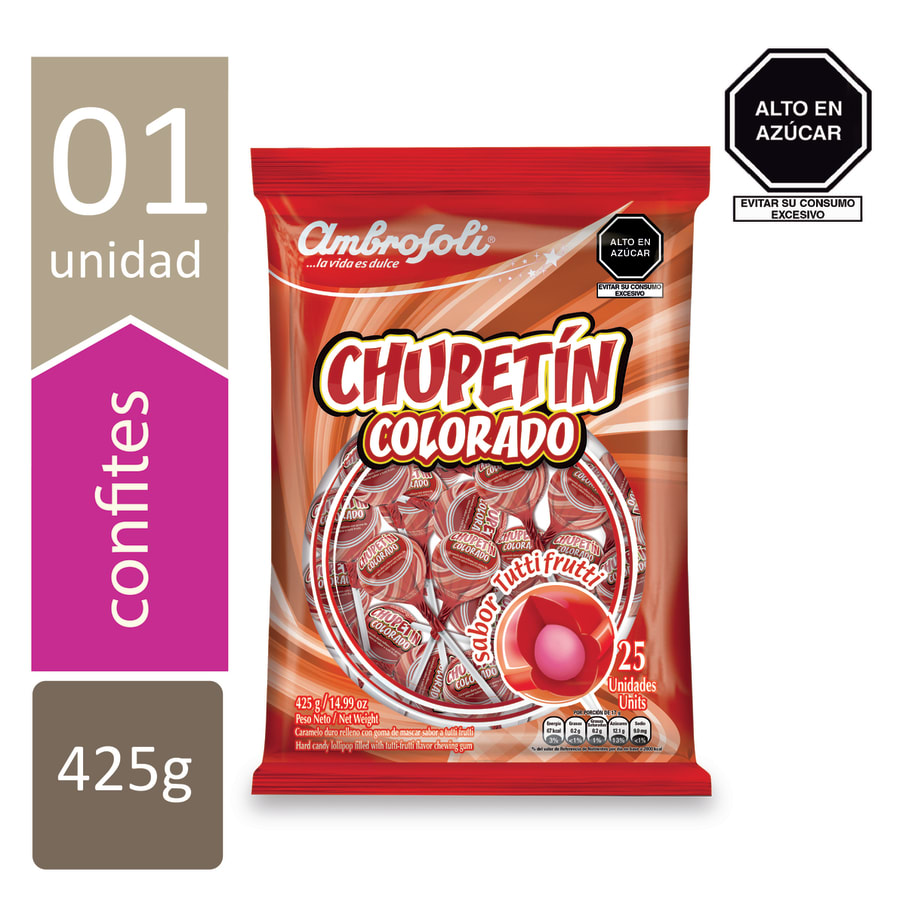 CHUPETIN COLORADO TUTTI 25x17 GR