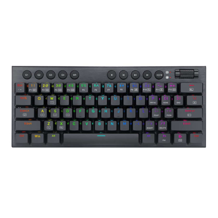 Teclados Redragon HORUS 60% Cableado. English K632-RGB BLACK RED SWITCH