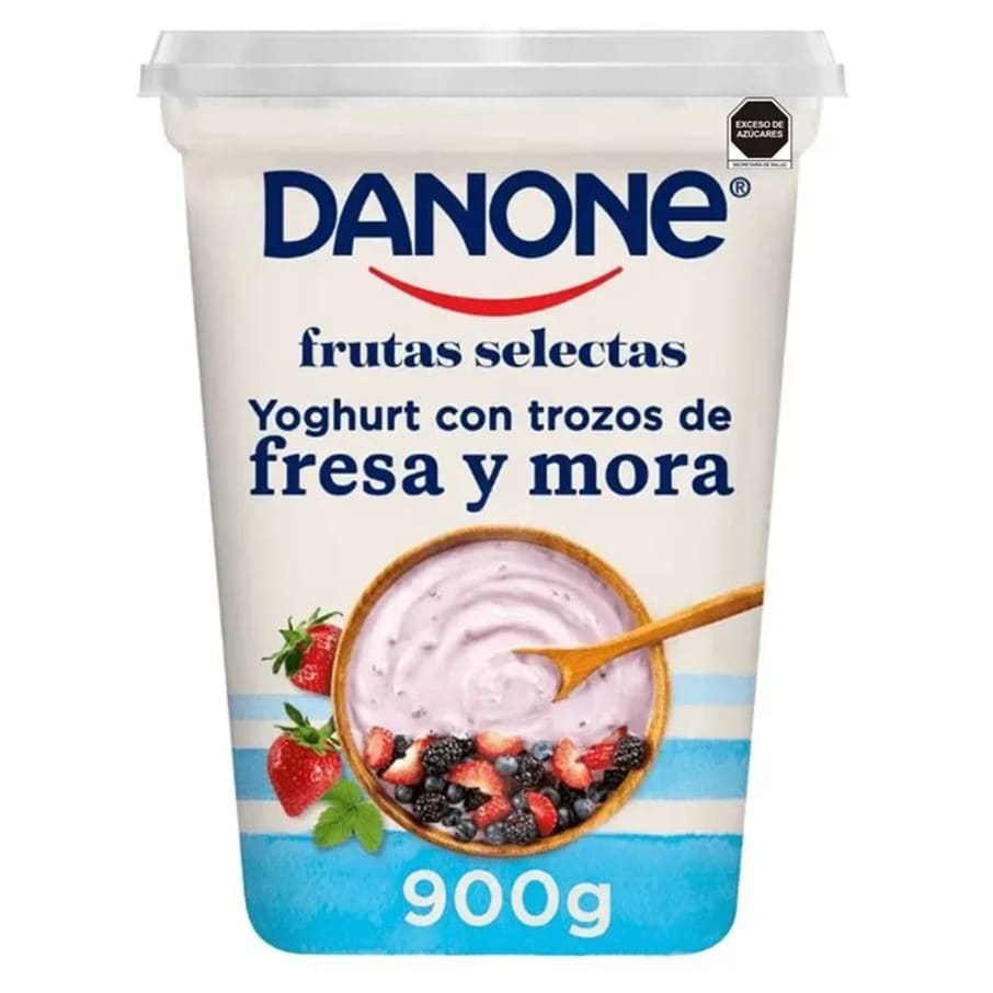 Yoghurt Fresa Mora Frutas Selectas Danone 900Gr