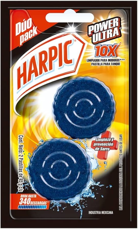 Pastilla Acuatica Harpic Azul 2 Pzas 90Gr